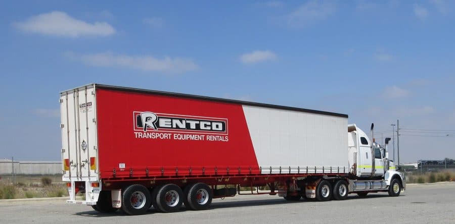 A Rentco Tautliner truck for hire