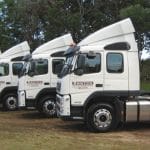 A row of prime movers for hire from Rentco
